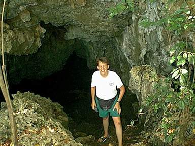 Jeff at the mouth of Byron's Cave
