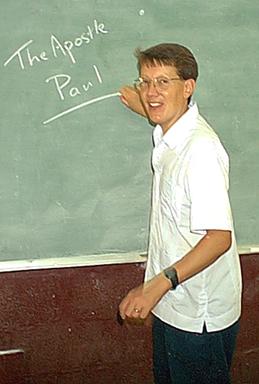 Rev at the chalkboard 