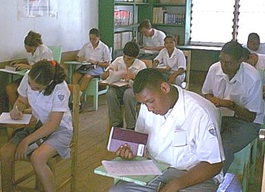 Students sitting for an exam