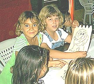 Little girls enjoy Vacation Bible School