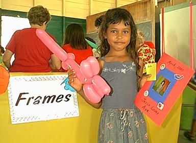 Eva, proud of the finished product